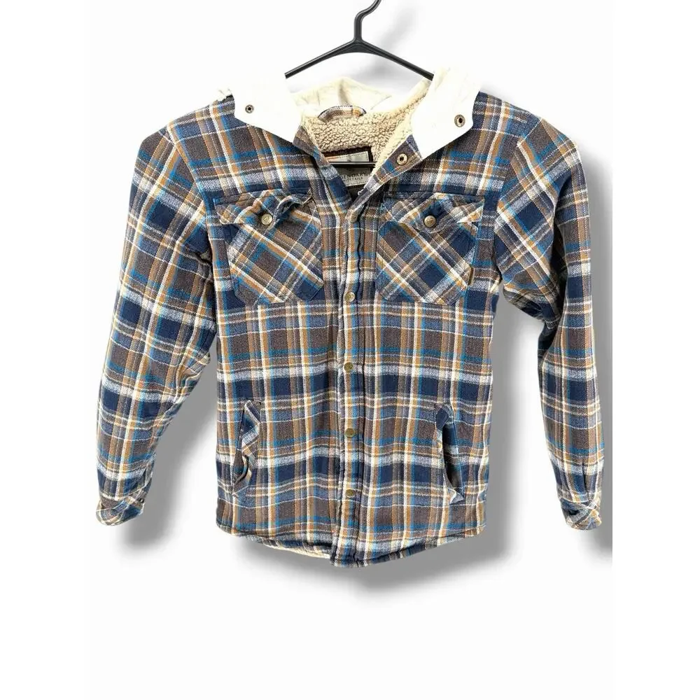 Legendary Whitetails Mens Sherpa Lined Hooded Flannel Shirt Jacket Plaid SMALL